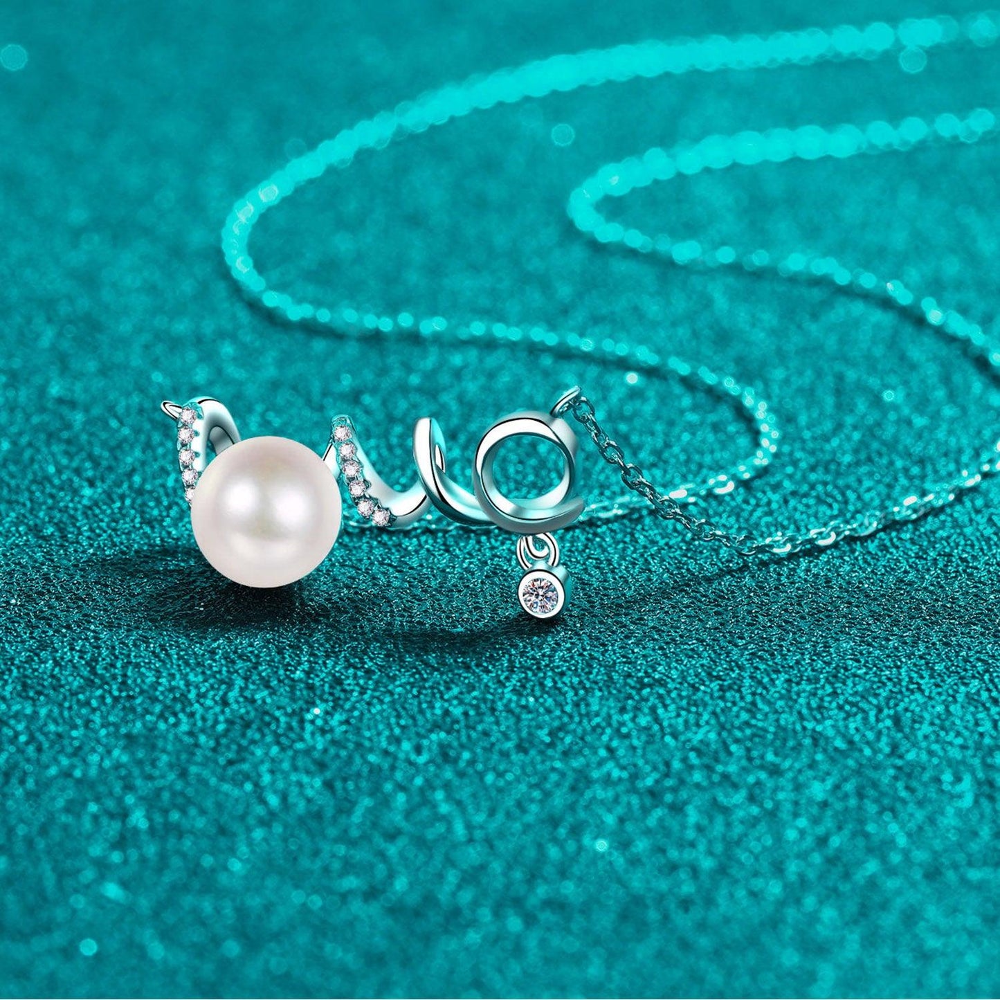 Natural Pearl Moissanite 925 Sterling Silver Necklace Carauana Store