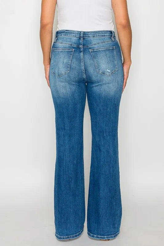 bytos Full Size Distressed High Rise Jeans with Pockets Carauana Store