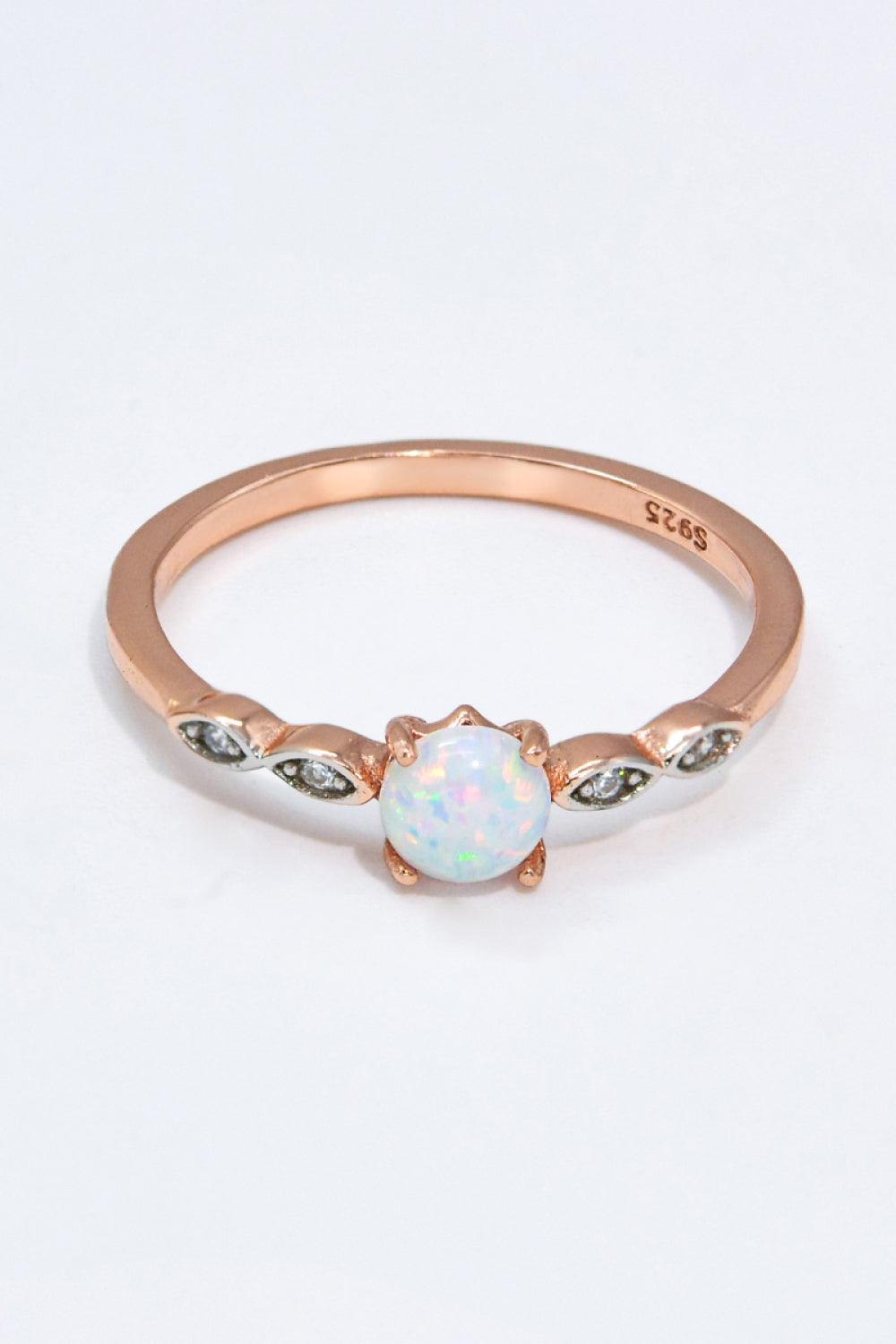Opal Contrast Platinum-Plated Ring Carauana Store