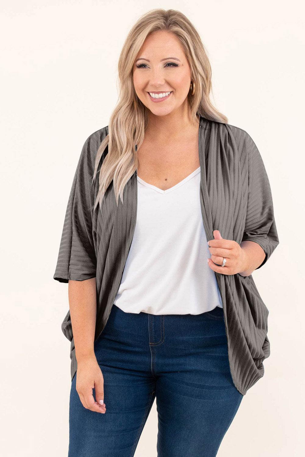 Plus Size Ribbed Cocoon Cover Up Carauana Store