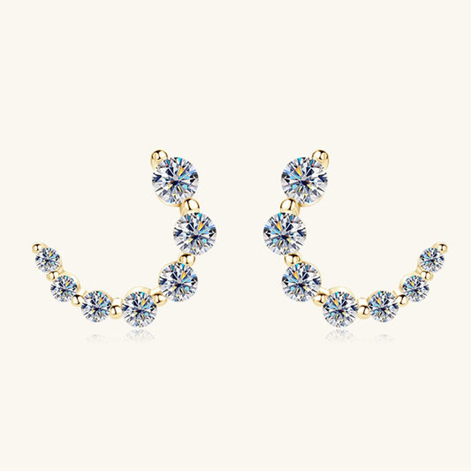 925 Sterling Silver Inlaid Moissanite Stud Earrings Carauana Store