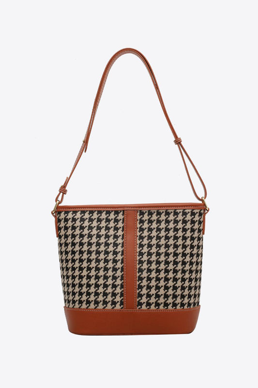 Houndstooth PU Leather Shoulder Bag Carauana Store