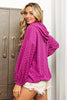 BiBi Brushed Checker Drawstring Long Sleeve Hoodie