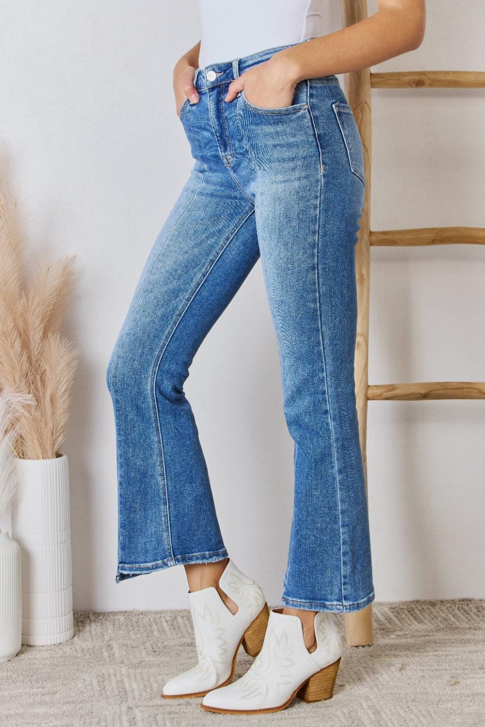 RISEN Full Size High Rise Ankle Flare Jeans Carauana Store