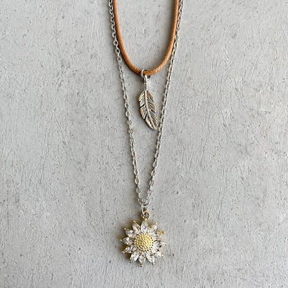 Sunflower Pendant Necklace Set Carauana Store