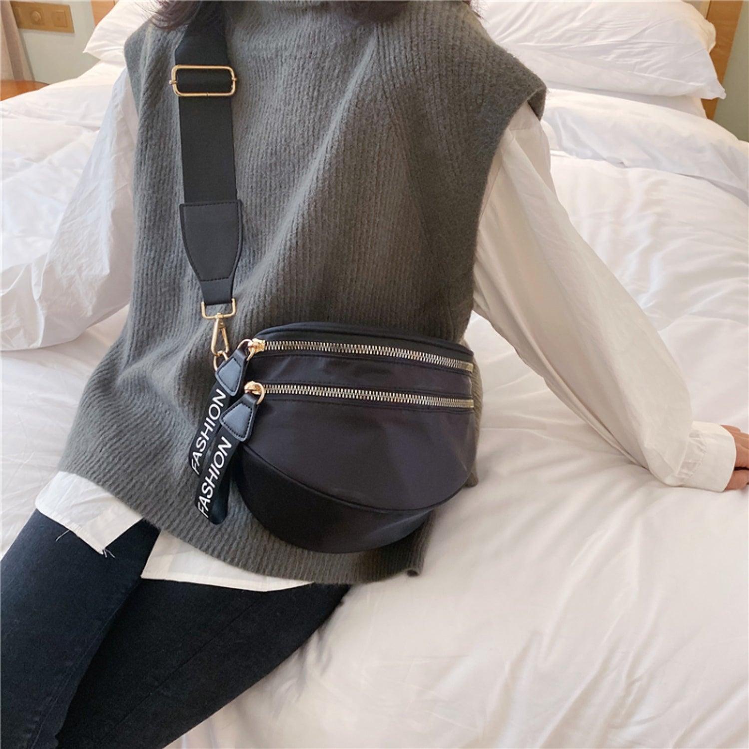 Double Zip Nylon Crossbody Bag Carauana Store