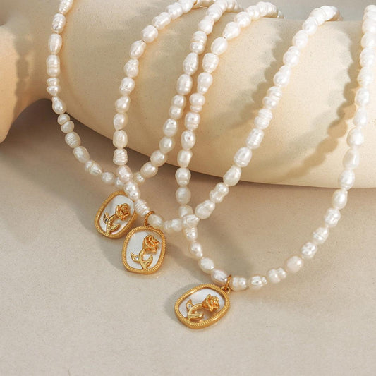 18K Gold-Plated Freshwater Pearl Necklace Carauana Store