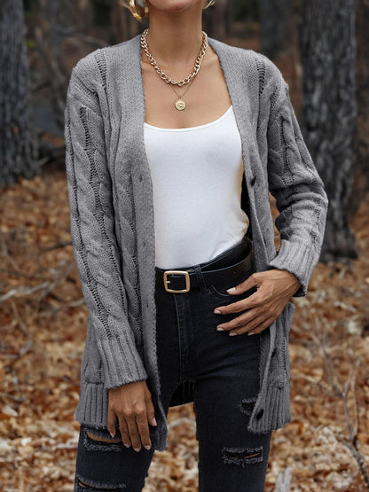 Cable-Knit Button Down Cardigan Carauana Store