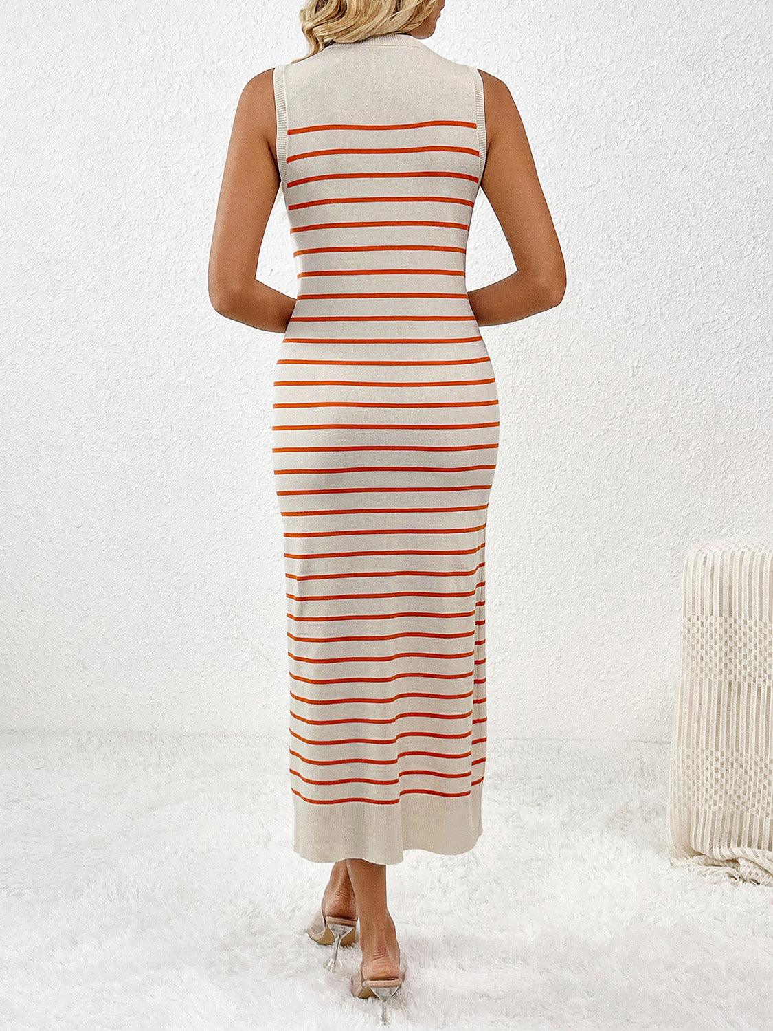 Round Neck Sleeve Midi Knit Dress Carauana Store