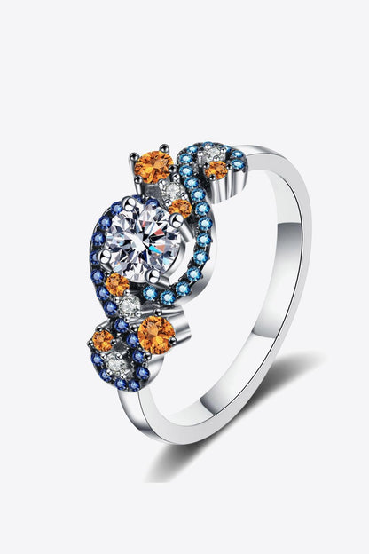 Moissanite Contrast 925 Sterling Silver Ring Carauana Store