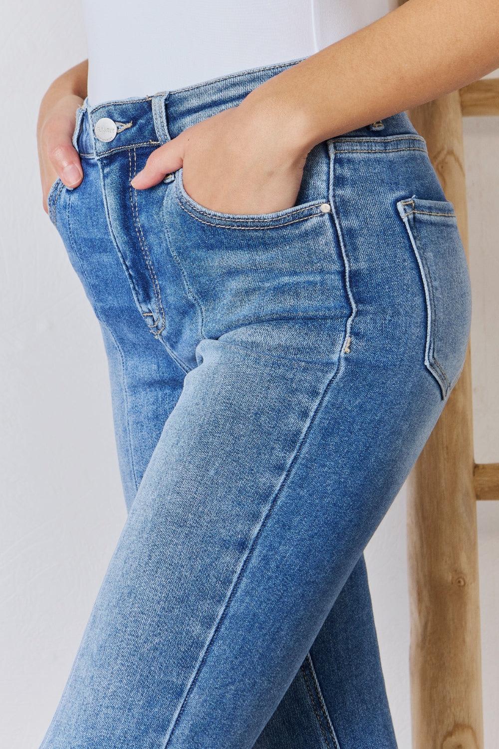 RISEN Full Size High Rise Ankle Flare Jeans Carauana Store