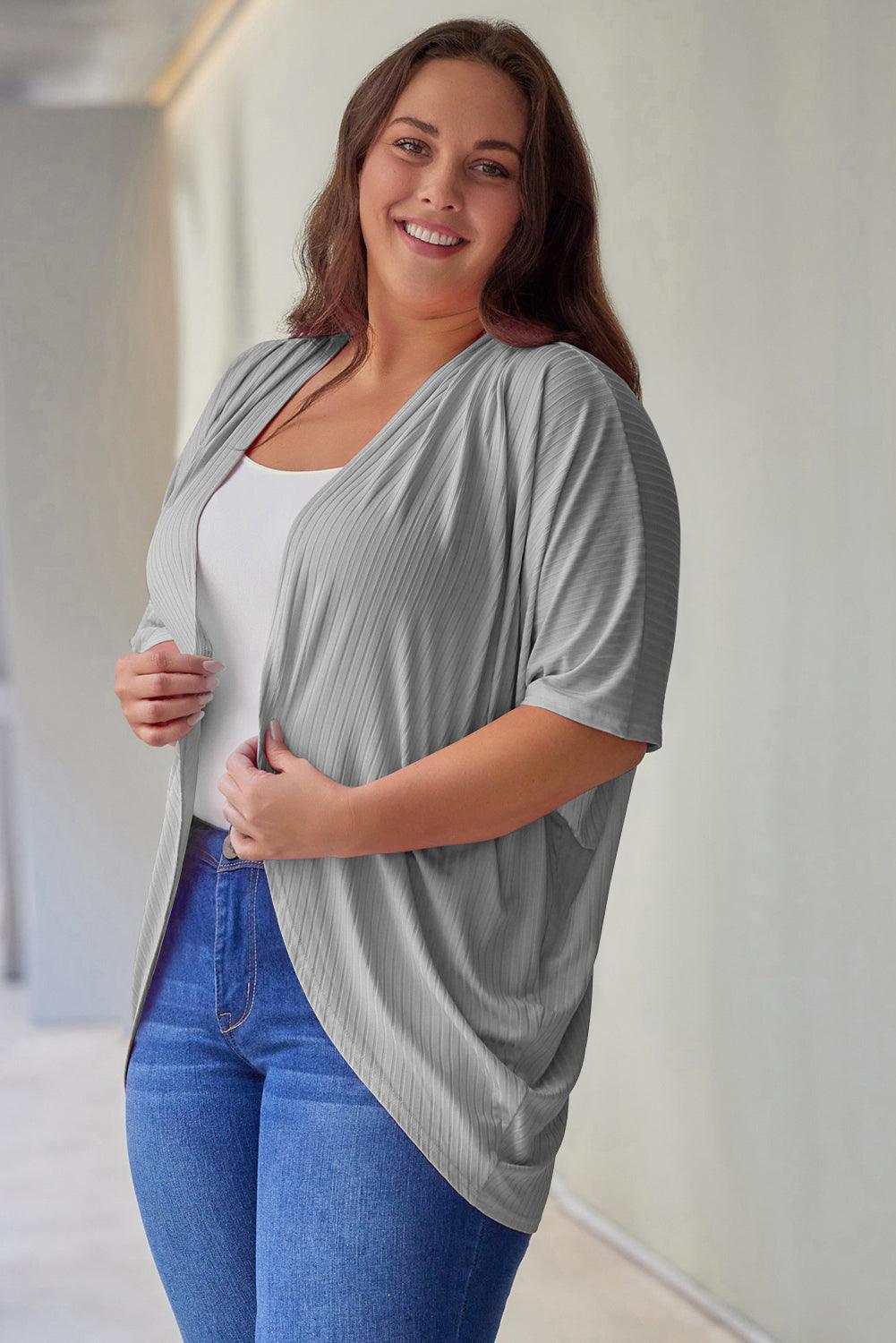 Plus Size Ribbed Cocoon Cover Up Carauana Store