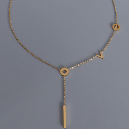 Titanium Steel Letter Necklace Carauana Store