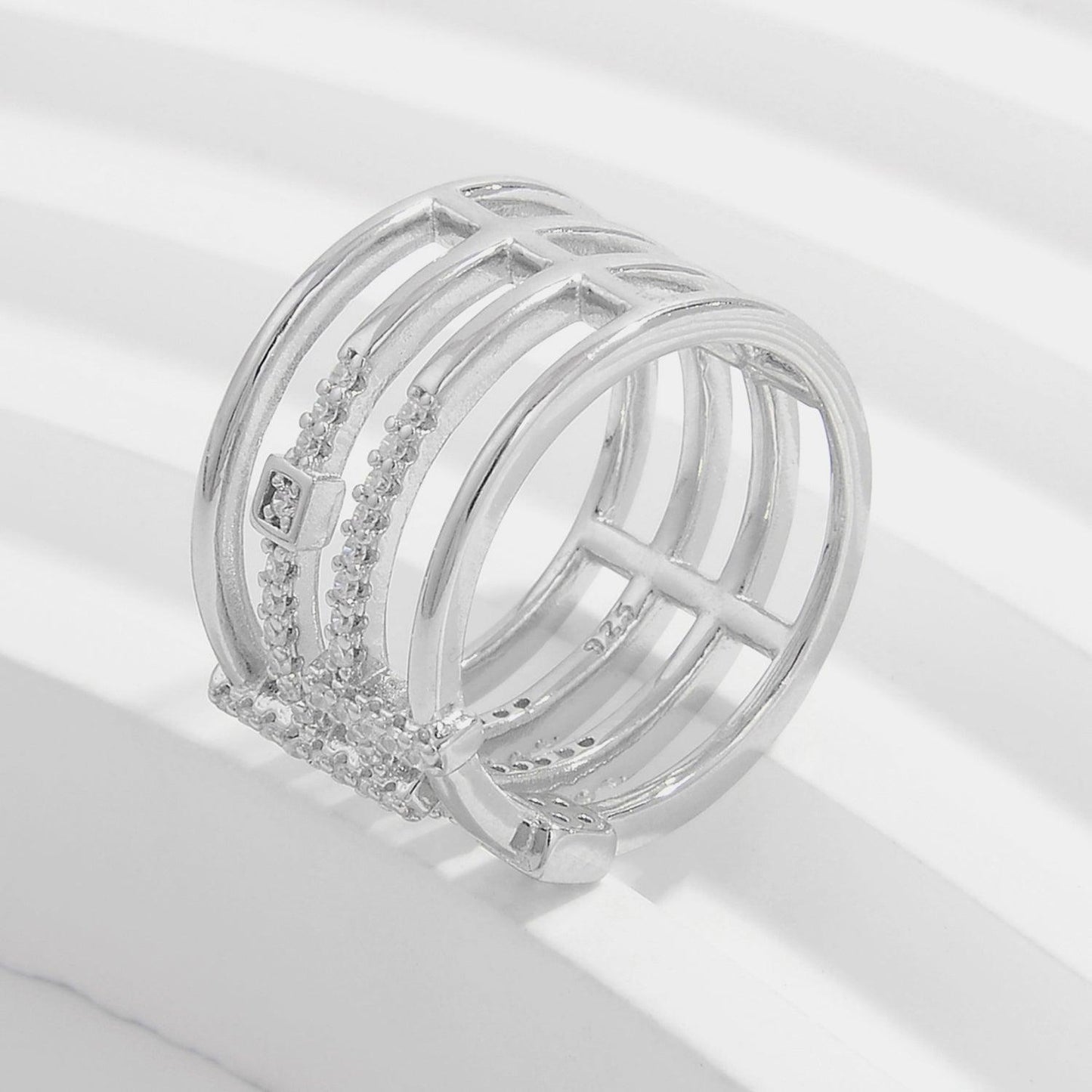 925 Sterling Silver Inlaid Zircon Ring Carauana Store