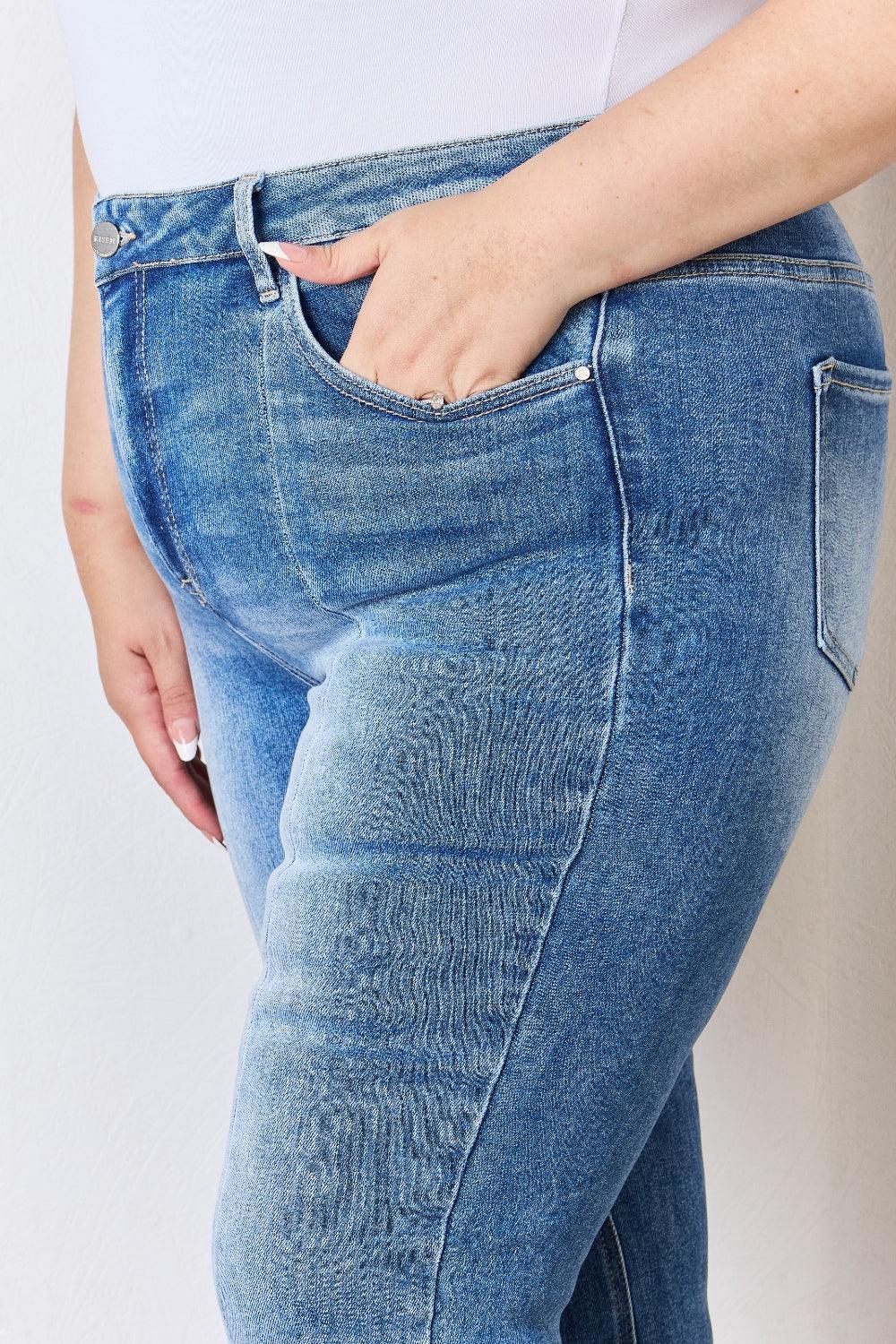 RISEN Full Size High Rise Ankle Flare Jeans Carauana Store