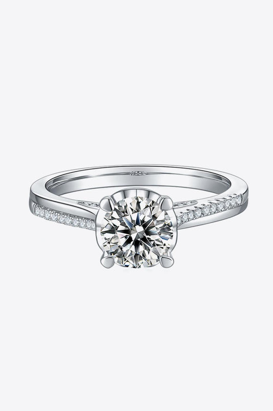 Adored 1 Carat Moissanite 925 Sterling Silver Side Stone Ring Carauana Store