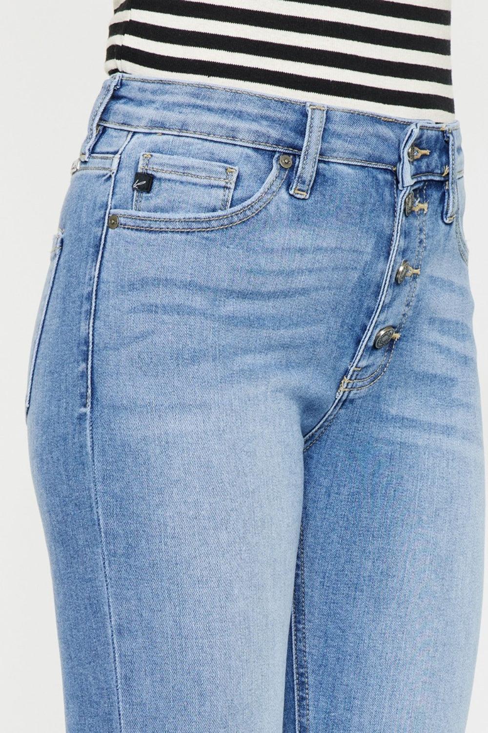 Kancan Distressed Cat's Whiskers Button Fly Jeans Carauana Store