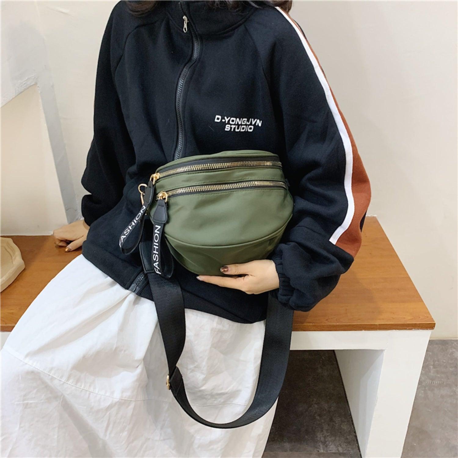 Double Zip Nylon Crossbody Bag Carauana Store