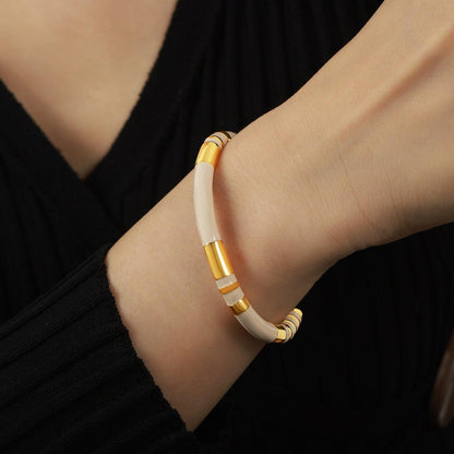 Enamel Titanium Steel Cuff Bracelet Carauana Store