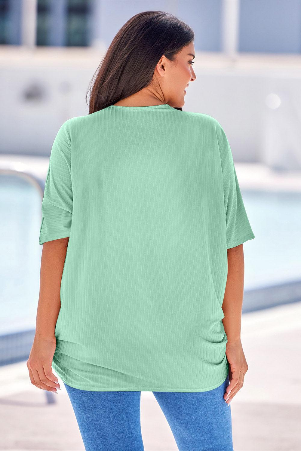 Plus Size Ribbed Cocoon Cover Up Carauana Store