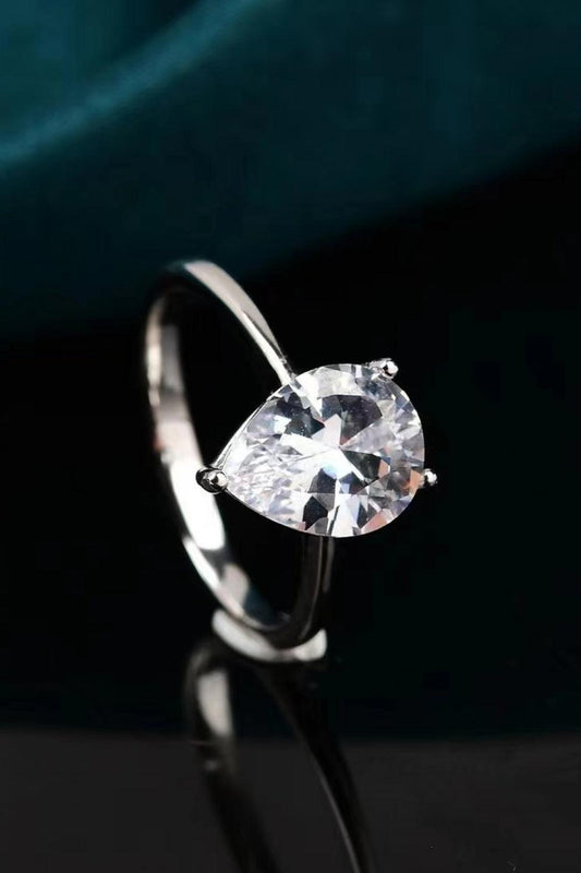 Classic Teardrop 2 Carat Moissanite Ring Carauana Store