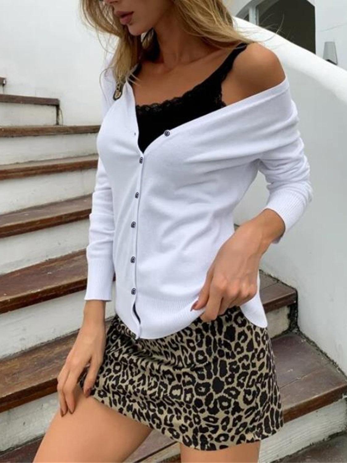 Button Up Long Sleeve Cardigan Carauana Store