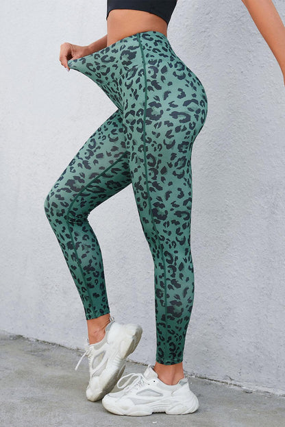 Leopard Print Wide Waistband Leggings Carauana Store