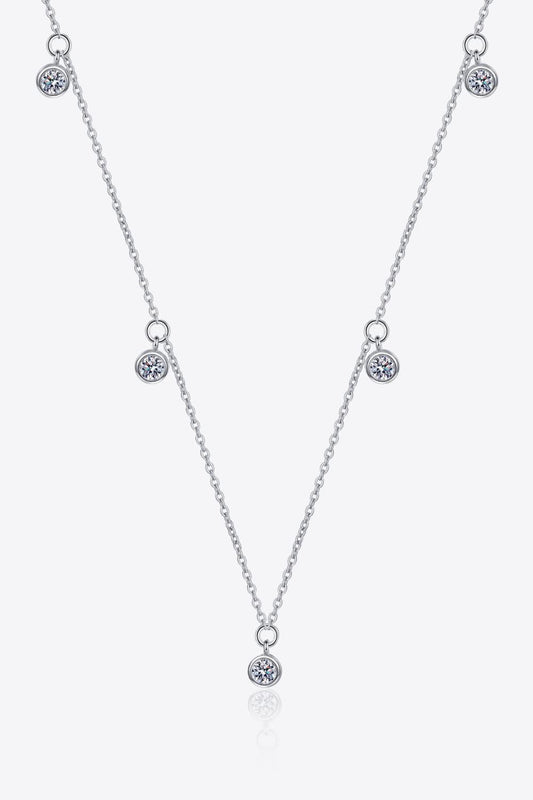 Moissanite Rhodium-Plated Necklace Carauana Store