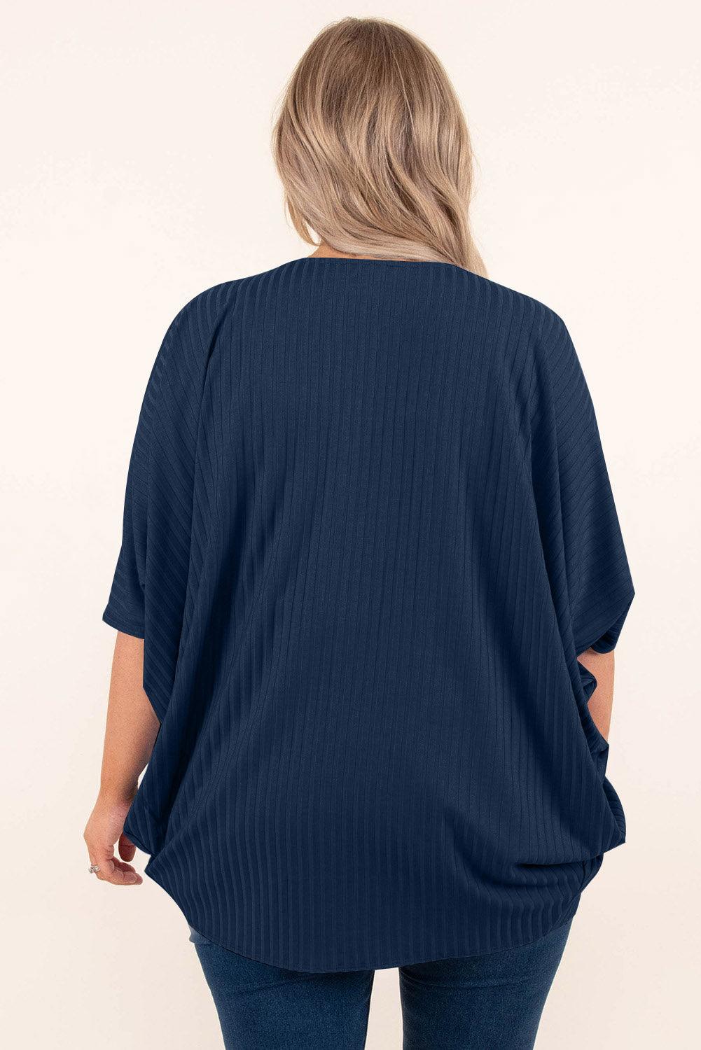 Plus Size Ribbed Cocoon Cover Up Carauana Store