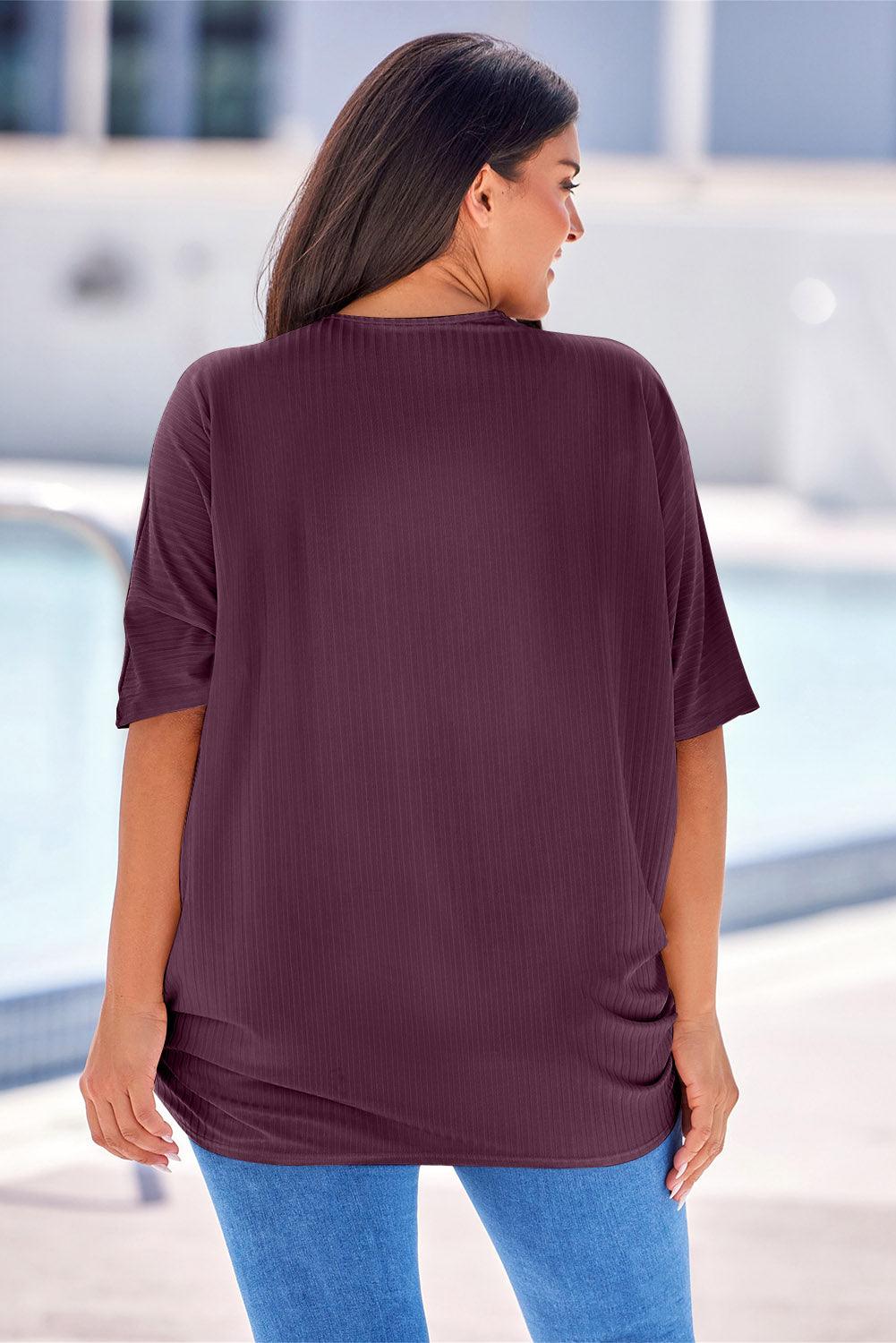 Plus Size Ribbed Cocoon Cover Up Carauana Store