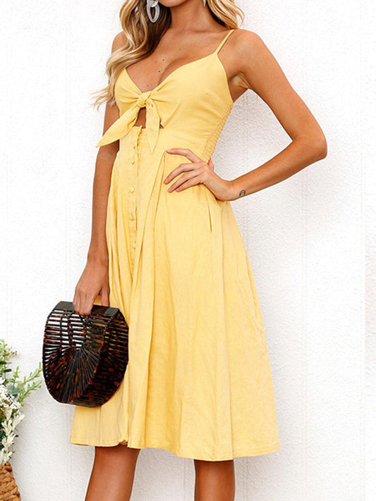 Cutout Smocked Sweetheart Neck Cami Dress Carauana Store
