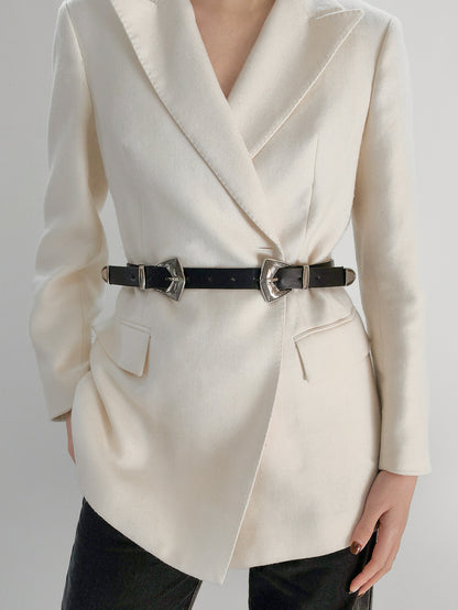 Double Buckle PU Leather Belt Carauana Store