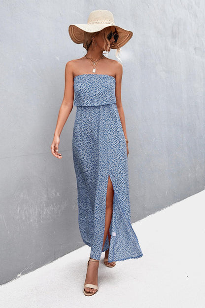 Strapless Split Maxi Dress Carauana Store