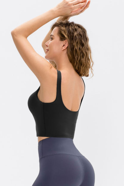 Cropped Scoop Neck Active Tank Top Carauana Store