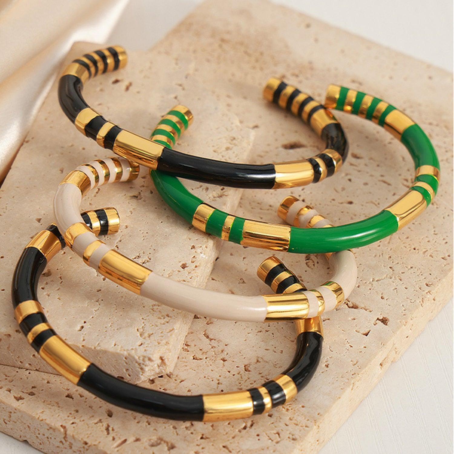 Enamel Titanium Steel Cuff Bracelet Carauana Store