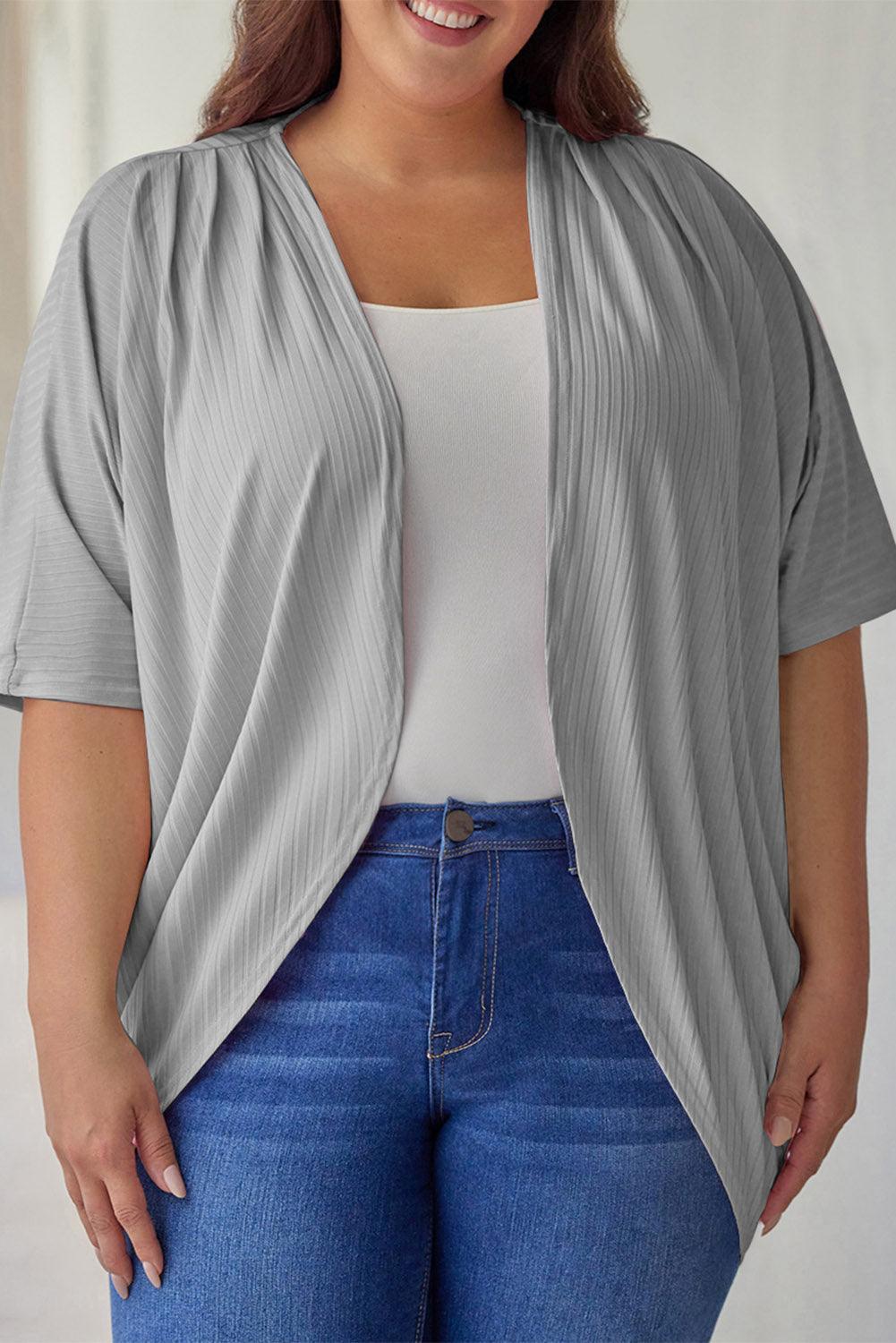 Plus Size Ribbed Cocoon Cover Up Carauana Store