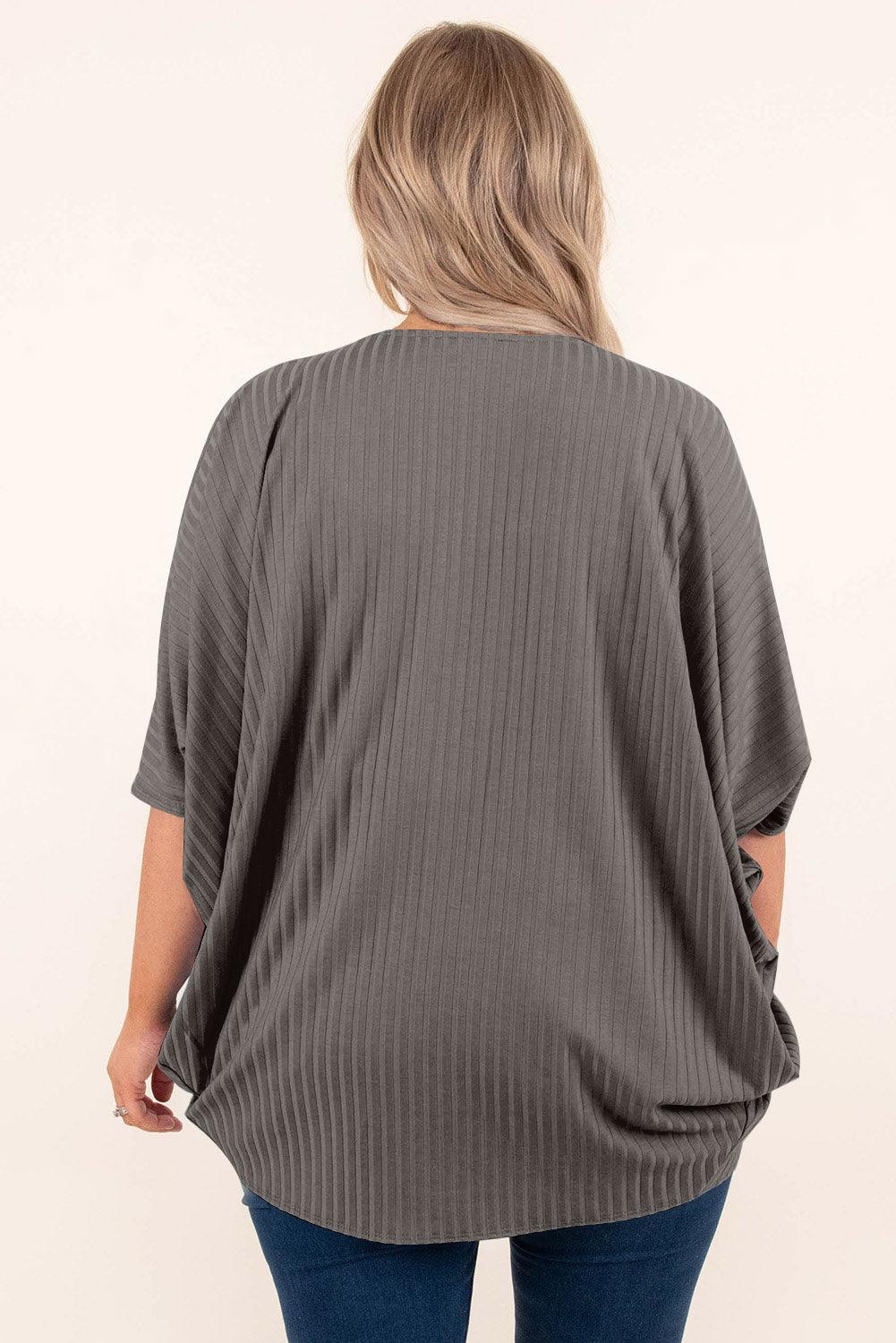 Plus Size Ribbed Cocoon Cover Up Carauana Store