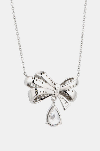 Teardrop Shape 925 Sterling Silver Zircon Pendant Necklace Carauana Store