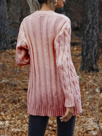 Cable-Knit Button Down Cardigan Carauana Store
