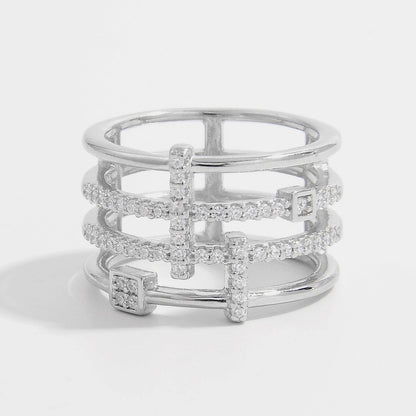 925 Sterling Silver Inlaid Zircon Ring Carauana Store