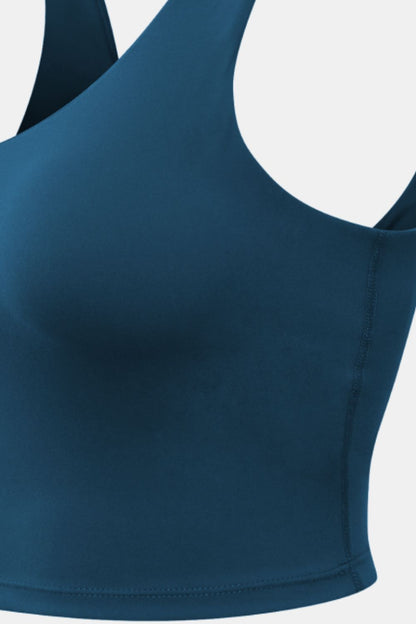 Cropped Scoop Neck Active Tank Top Carauana Store