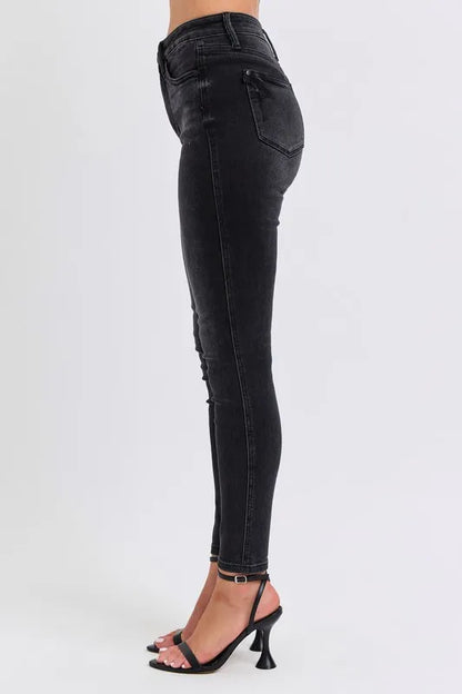 Judy Blue Full Size Mid Rise Tummy Control Skinny Jeans Plus Size Carauana Store