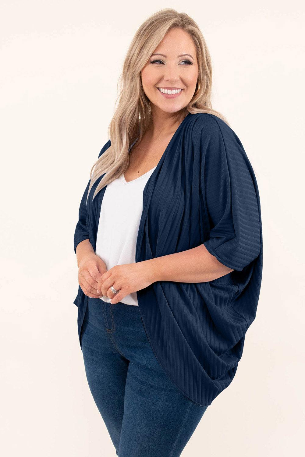 Plus Size Ribbed Cocoon Cover Up Carauana Store