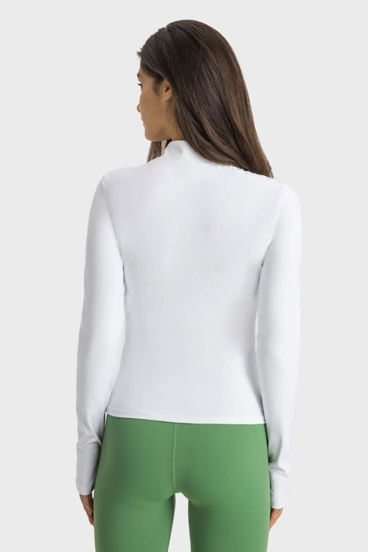 Millennia Half Zip Thumbhole Sleeve Sports Top Carauana Store