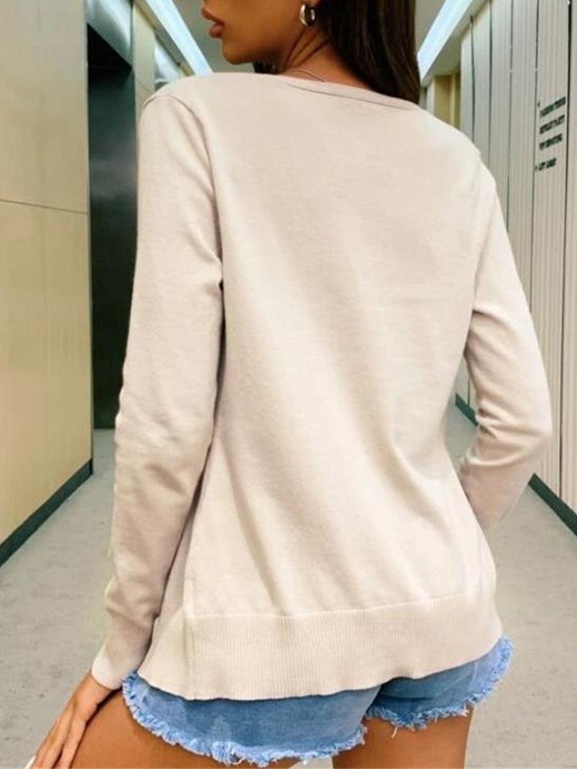 Button Up Long Sleeve Cardigan Carauana Store