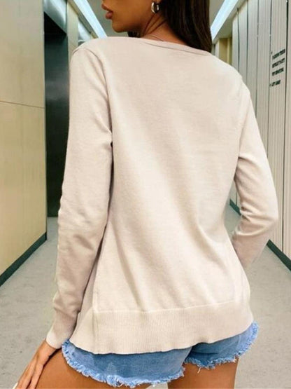 Button Up Long Sleeve Cardigan Carauana Store