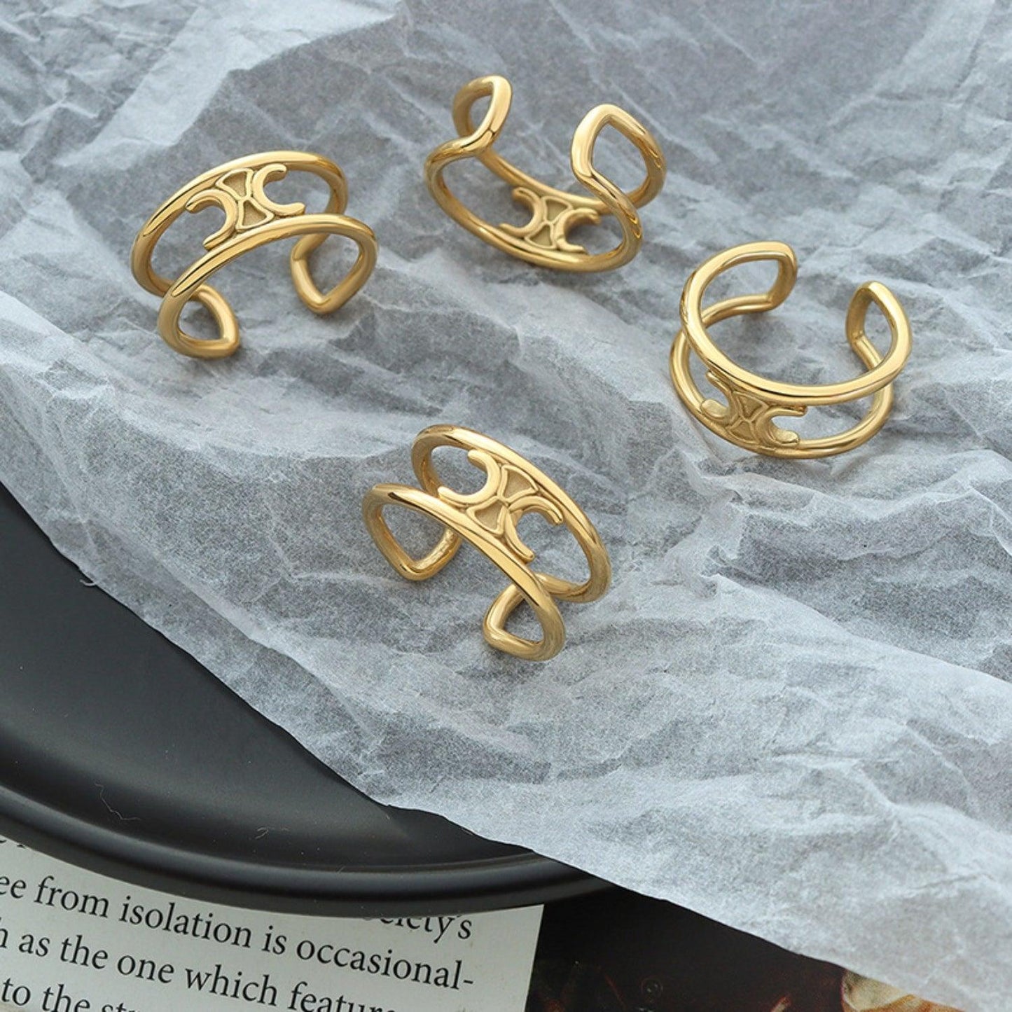Titanium Steel Double-Layered Ring Carauana Store