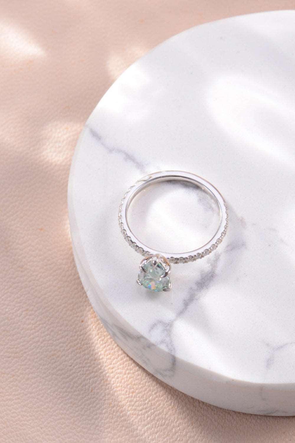 1.5 Carat Teardrop Shape Moissanite 925 Sterling Silver Ring Carauana Store