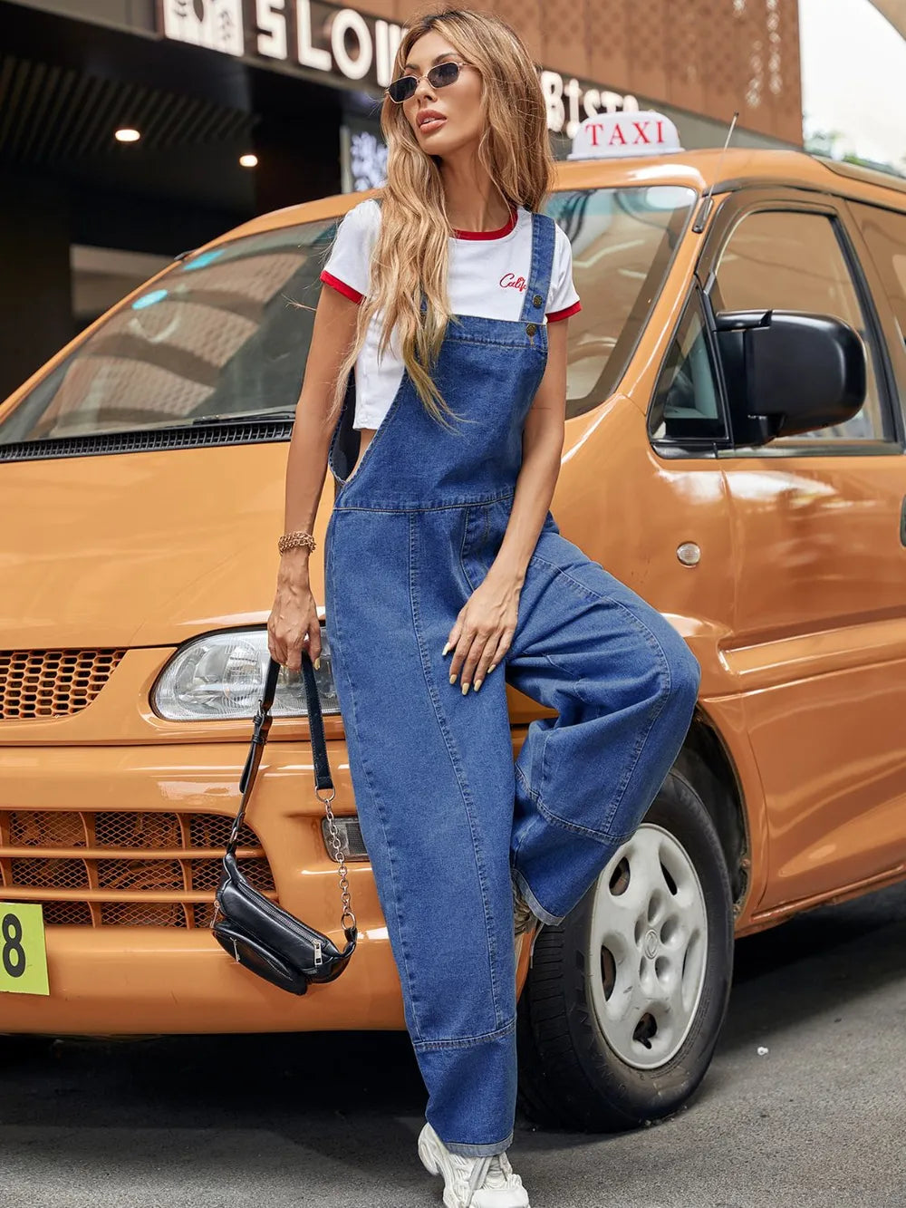 Wide Strap Wide Leg Denim Overalls Carauana Store