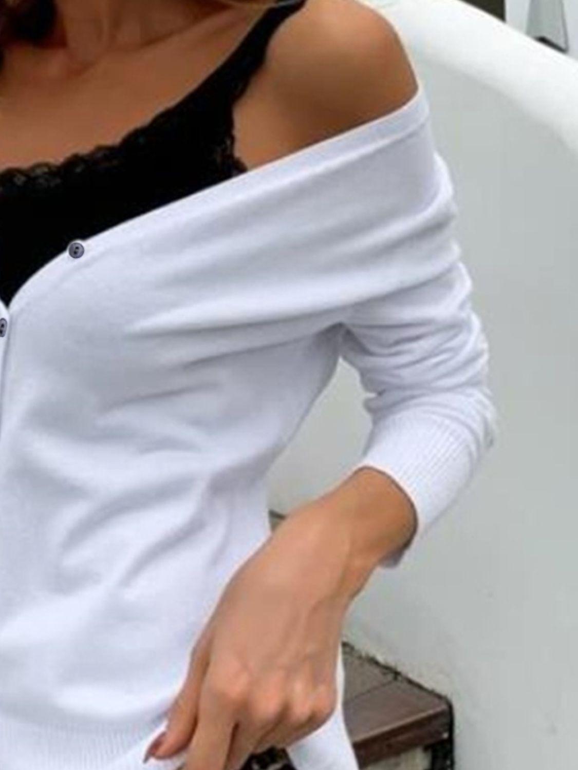 Button Up Long Sleeve Cardigan Carauana Store